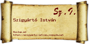 Szigyártó István névjegykártya